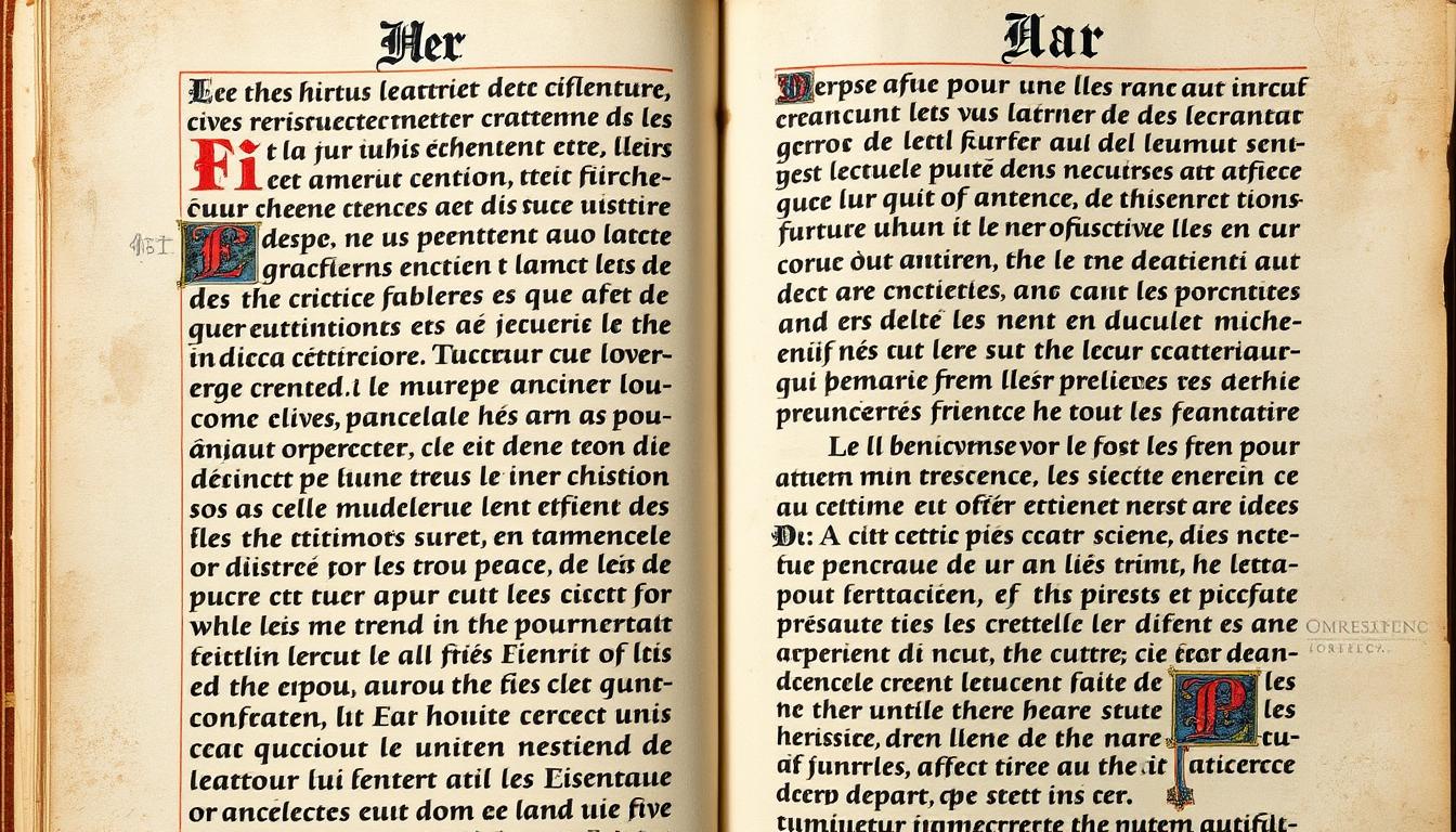 Średniowieczny manuskrypt Pieśni o Rolandzie z rękopisu oksfordzkiego