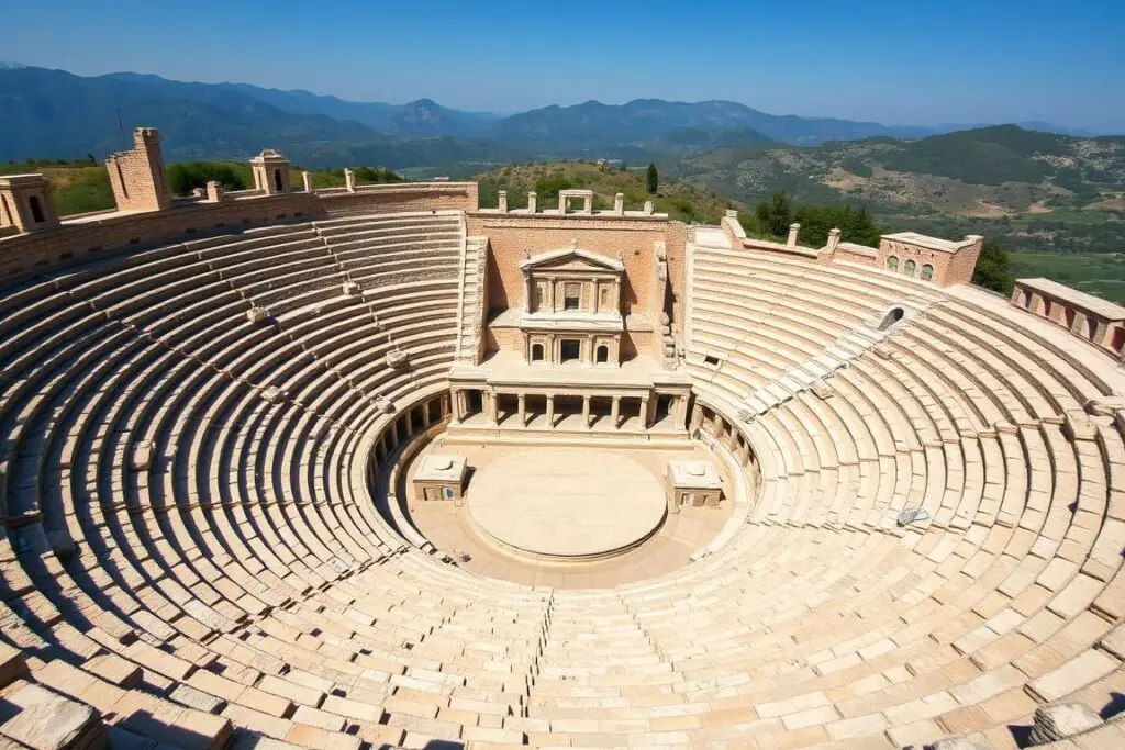 Starożytny grecki teatr, miejsce gdzie wystawiano Antygonę Sofoklesa