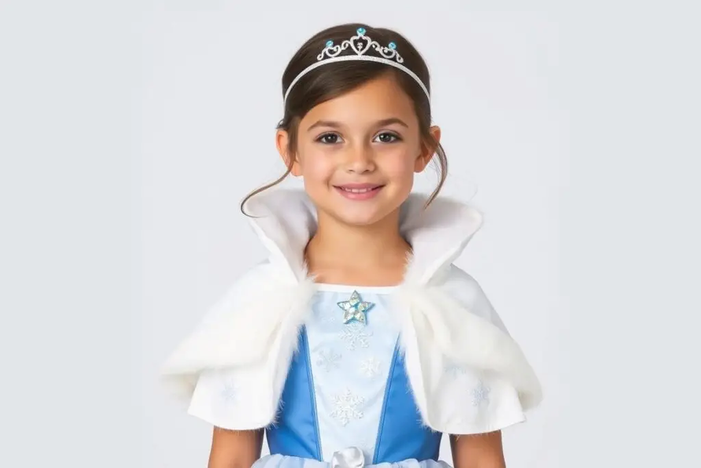 Strój Królewny Śnieżki w zimowej wersji dla dziewczynki