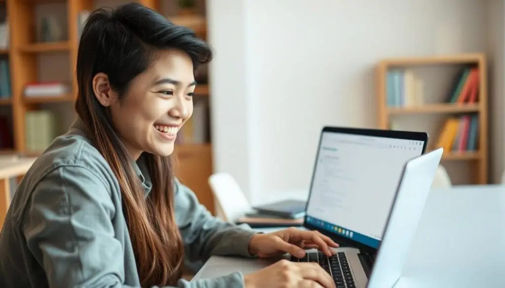 Student otrzymujący pozytywną odpowiedź od wykładowcy Student otrzymujący pozytywną odpowiedź od wykładowcy