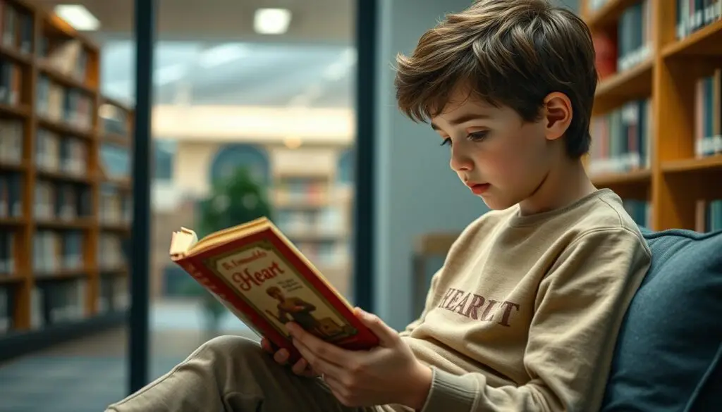 Współczesny czytelnik z książką Serce autorstwa Edmondo De Amicisa