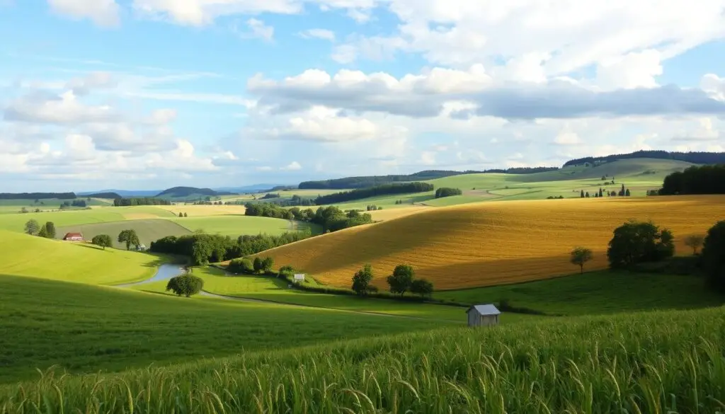 Współczesny widok na krajobraz Litwy przypominający opis z inwokacji Litwo ojczyzno moja