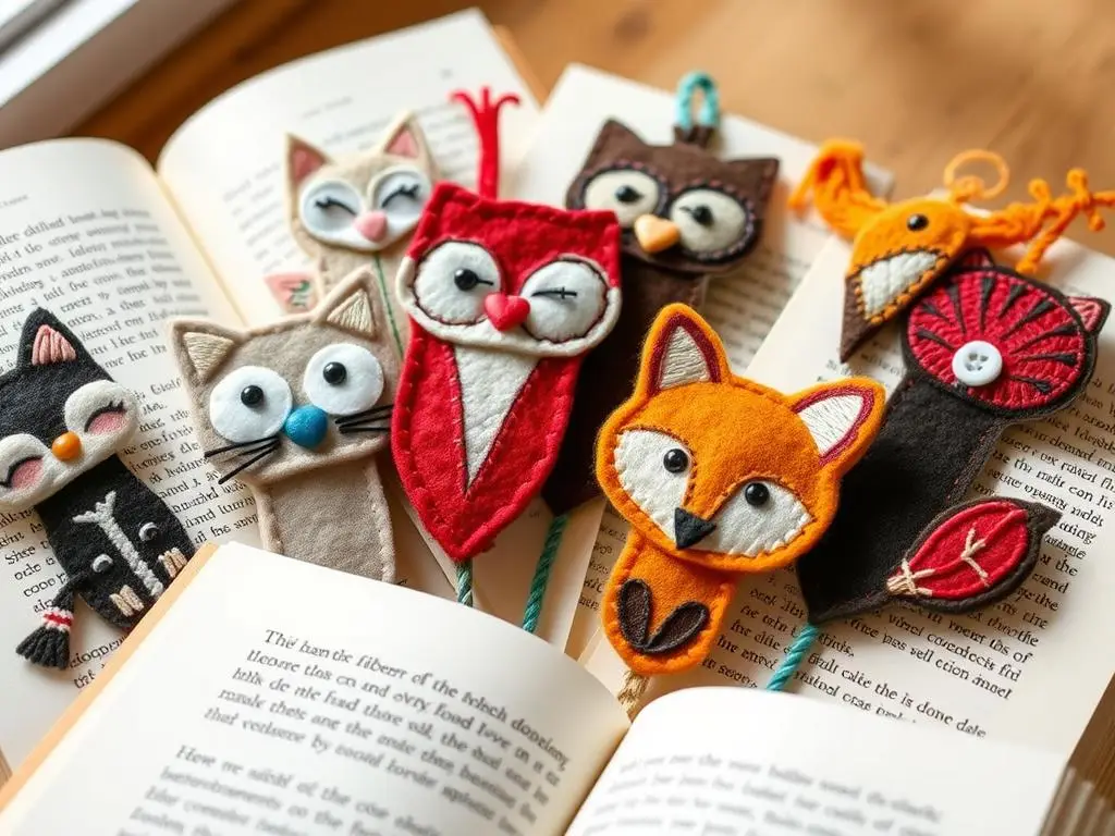 Zakładki do książek z filcu z motywami zwierzęcymi