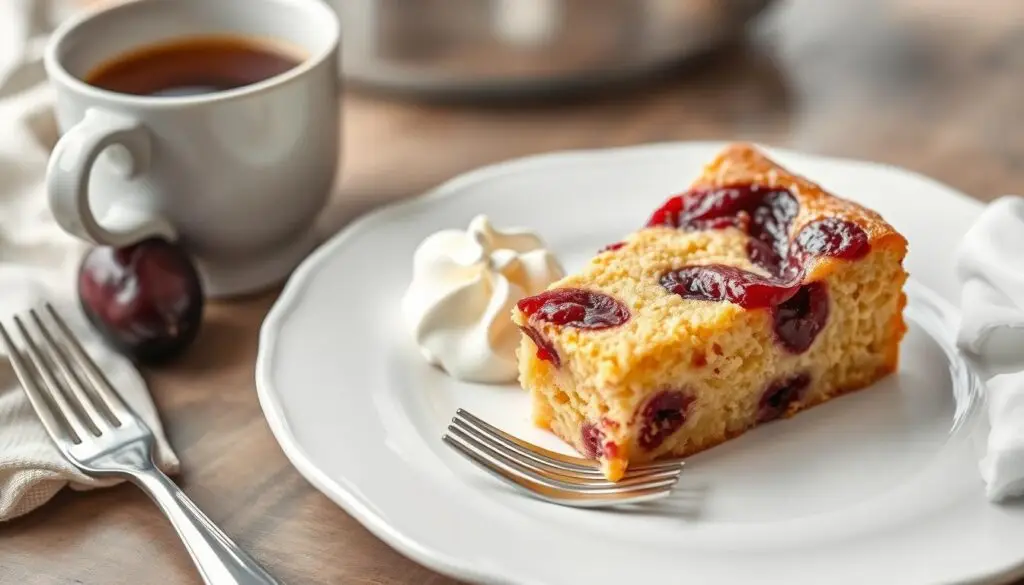 Ciasto ucierane ze śliwkami siostry Anastazji podane z bitą śmietaną i kawą