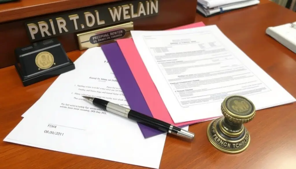 Dokumenty rezygnacji ze szkoły na biurku dyrektora