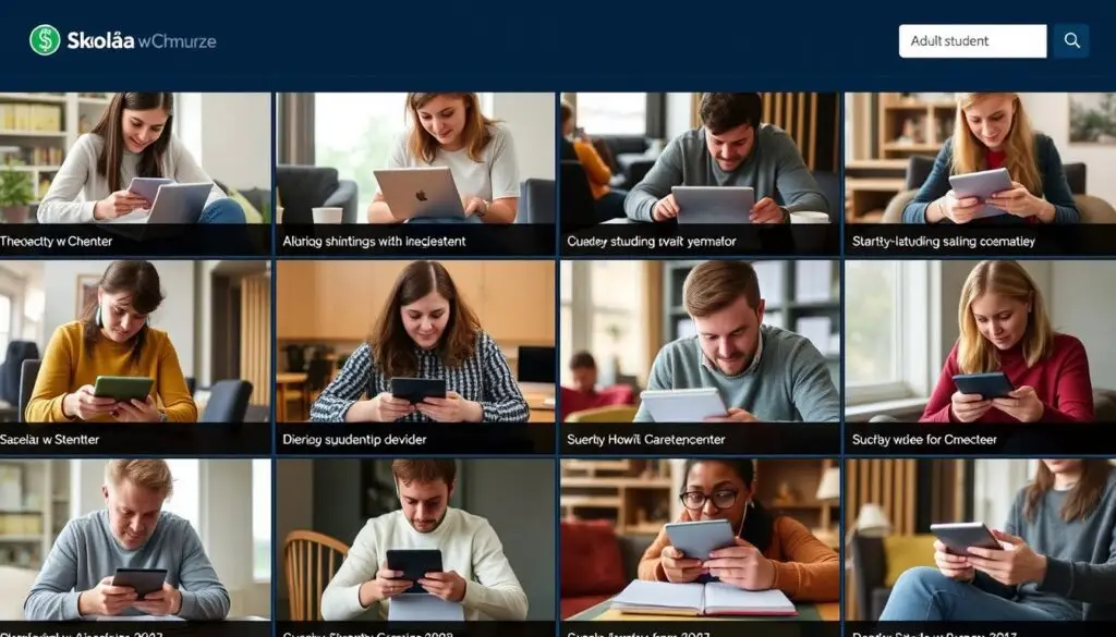 Dorośli uczniowie Szkoły w Chmurze podczas nauki