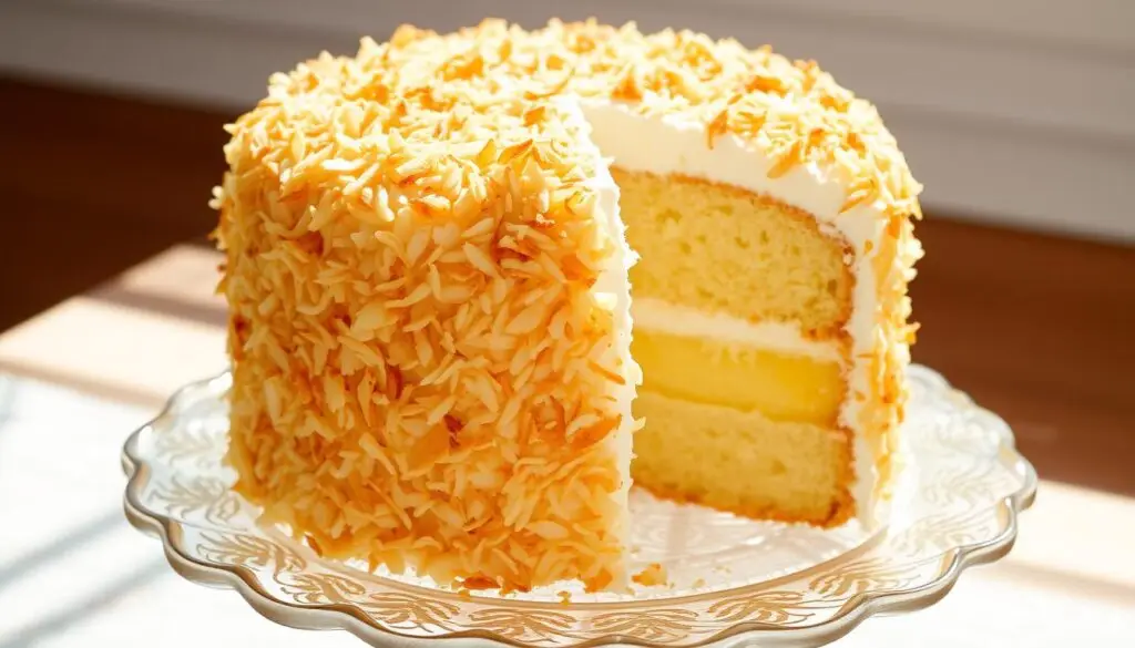 Gotowe ciasto ananasowo kokosowe siostry Anastazji z zarumienioną pianką kokosową Gotowe ciasto ananasowo kokosowe siostry Anastazji z zarumienioną pianką kokosową