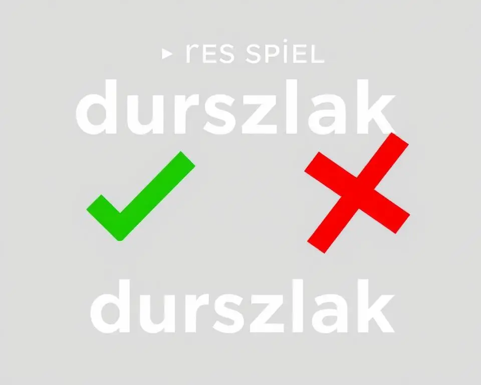 Infografika pokazująca poprawną pisownię: durszlak (✓) i niepoprawną: duszlak (✗)