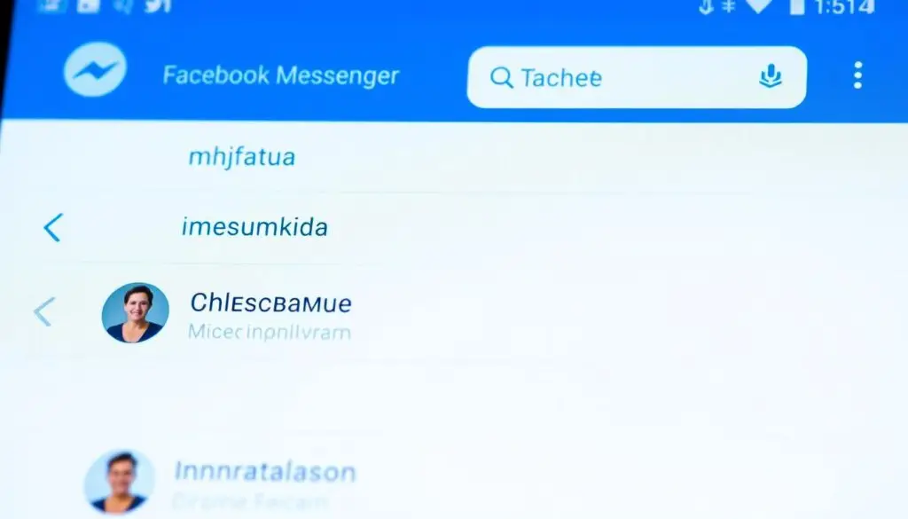 Interfejs Messengera pokazujący listę kontaktów i opcje wyszukiwania