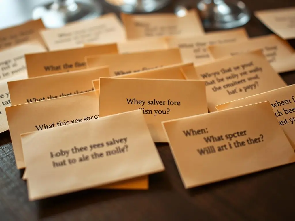 Karteczki z spicy pytaniami przygotowane do gry towarzyskiej