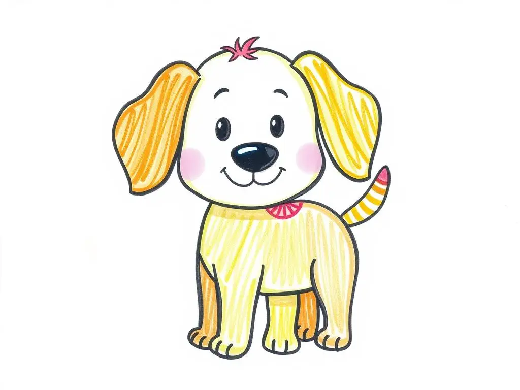 Kolorowy rysunek psa dla dzieci