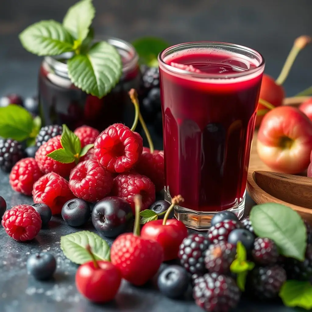 Maliny i wiśnie jako dodatek do soku z aronii