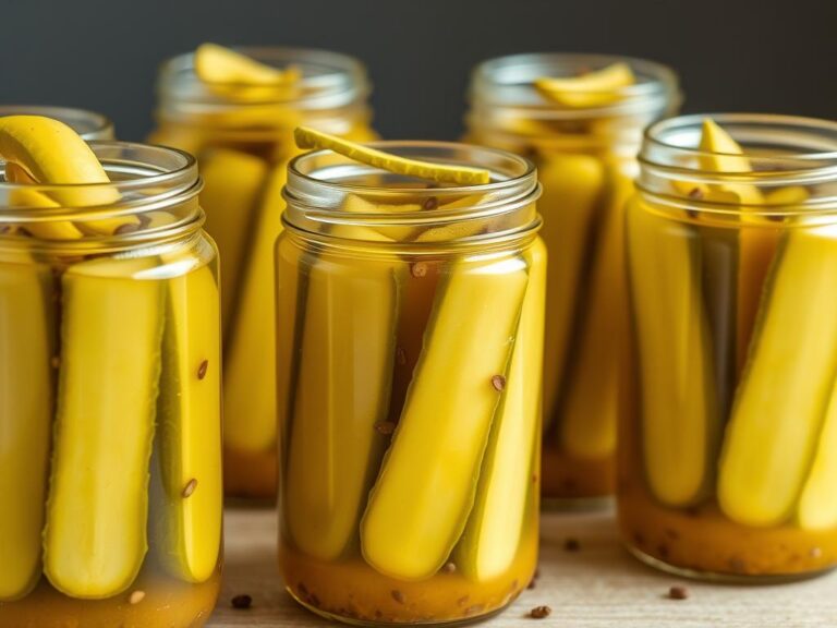 Ogórki w musztardzie siostry Anastazji w słoikach z zalewą musztardową