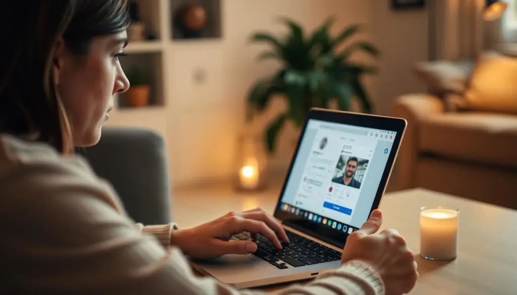 Osoba korzystająca z mediów społecznościowych z zachowaniem zasad prywatności