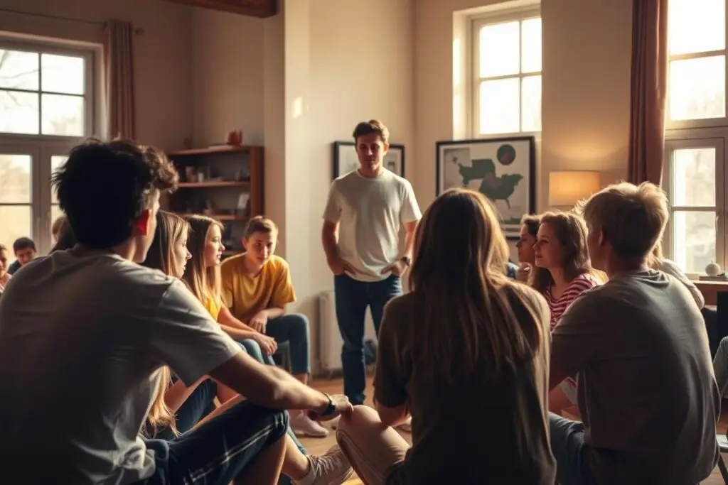 Osoba w środku kręgu podczas gry w Słoneczko