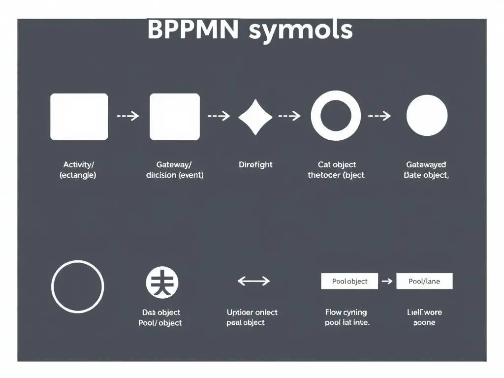Podstawowe symbole BPMN używane w mapowaniu procesów produkcji