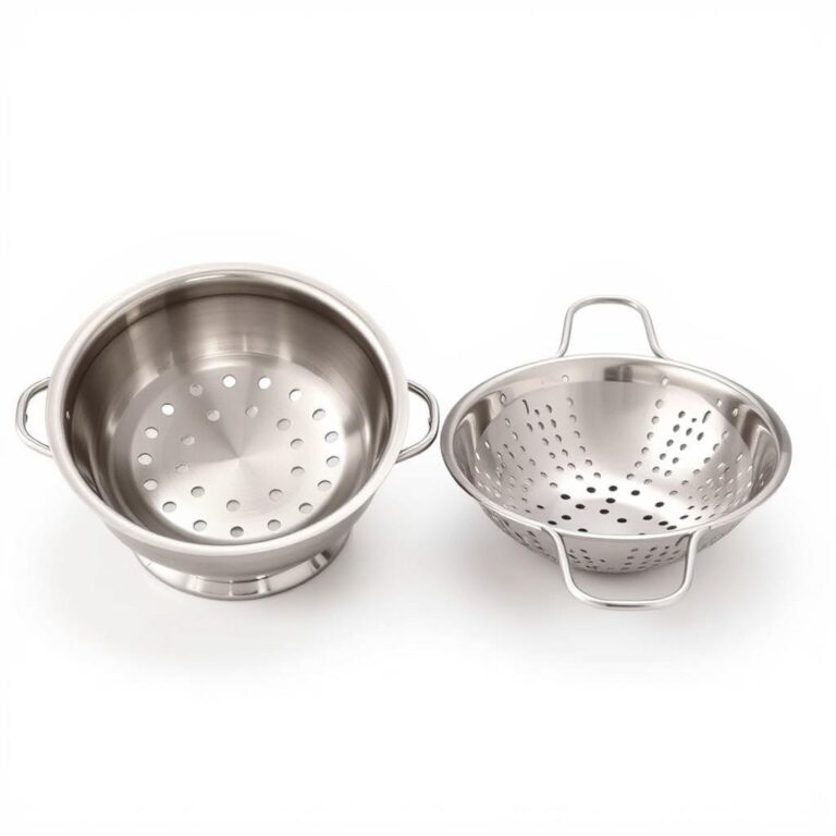 Porównanie durszlaka i cedzaka - dwa różne przybory kuchenne ze stali nierdzewnej