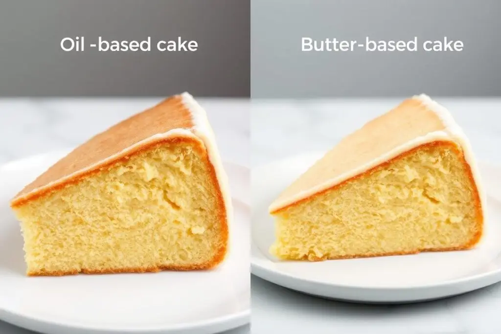 Porównanie struktury babki na oleju i babki na maśle w przekroju