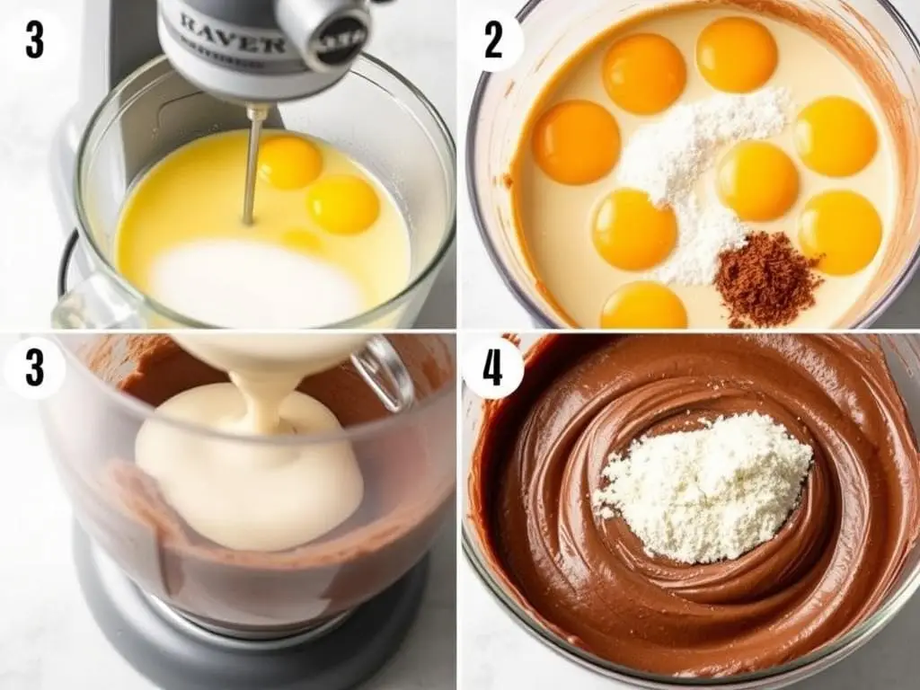 Proces przygotowania biszkoptu kakaowego do ciasta kukułka