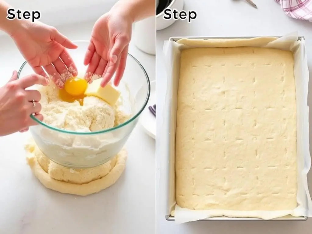 Proces przygotowania kruchego spodu do ciasta malinowa chmurka siostry Anastazji