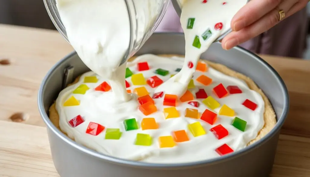 Proces składania śmietanowca z galaretką siostry Anastazji