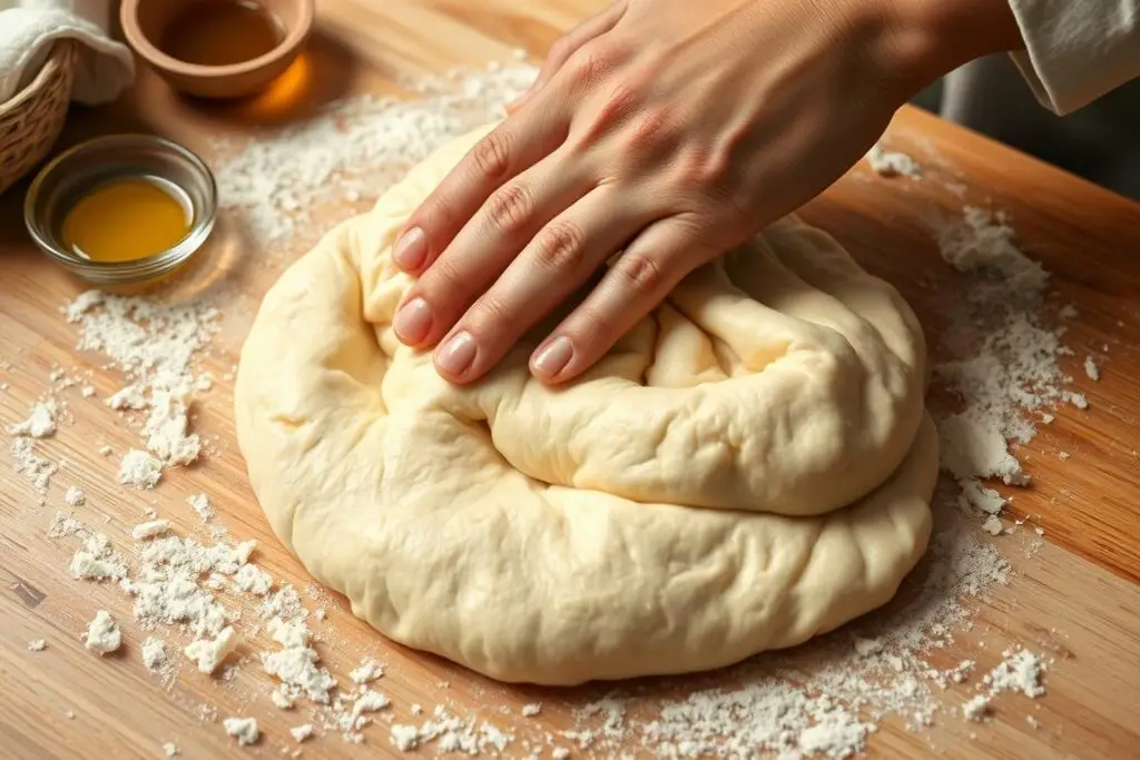 Proces wyrabiania ciasta na uszka z pieczarkami Siostry Anastazji