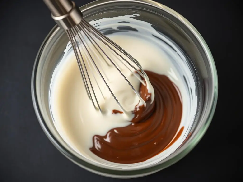 Przygotowanie polewy z mlekiem w proszku do ciasta góra lodowa