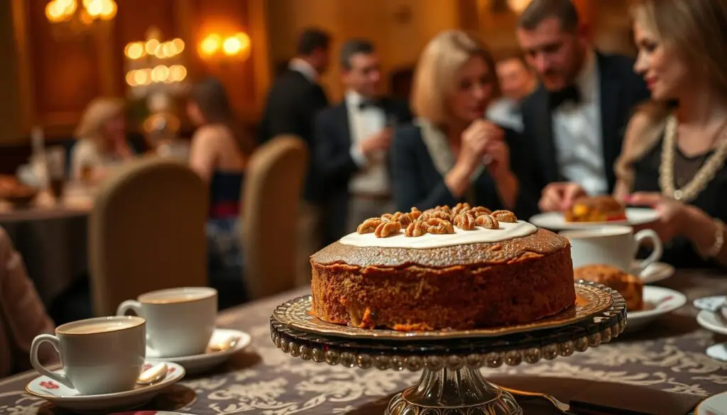 Pyszny tort orzechowy siostry Anastazji podany na eleganckim przyjęciu Pyszny tort orzechowy siostry Anastazji podany na eleganckim przyjęciu