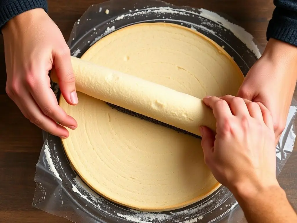 Rolada biszkoptowa z makiem Siostry Anastazji w trakcie zwijania