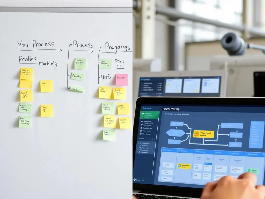 Różne narzędzia do mapowania procesów produkcji - od fizycznych po cyfrowe