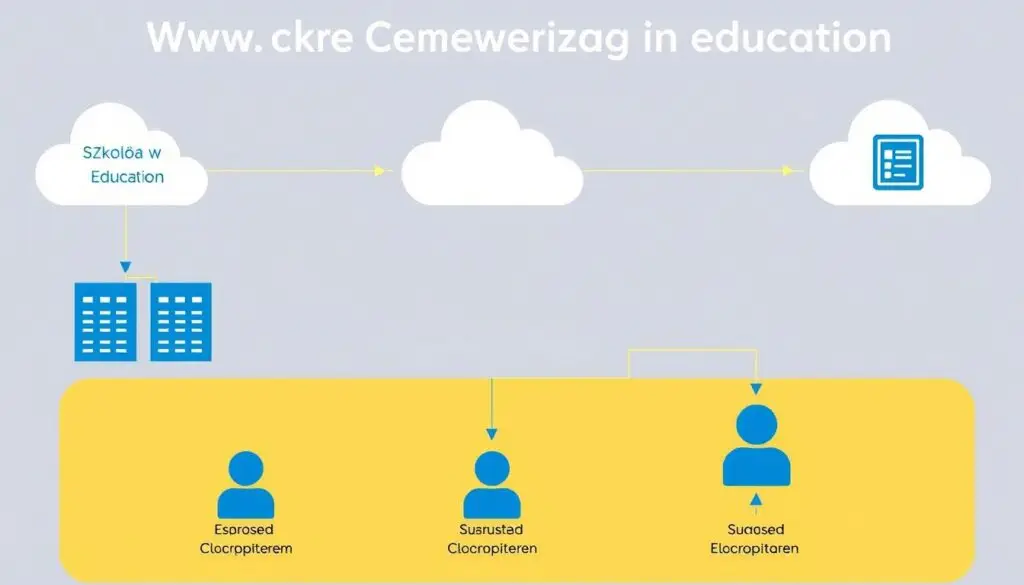 Schemat działania chmury obliczeniowej w edukacji