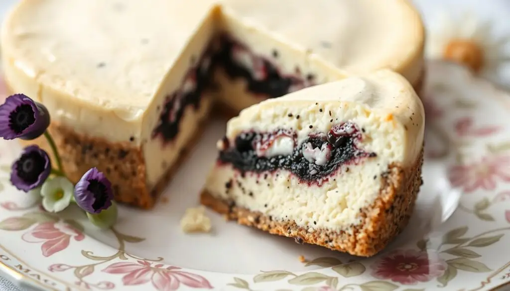 Seromakowiec Siostry Anastazji pokrojony w kawałki na talerzu