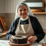 Siostra Anastazja w kuchni przygotowująca ciasto kukułka