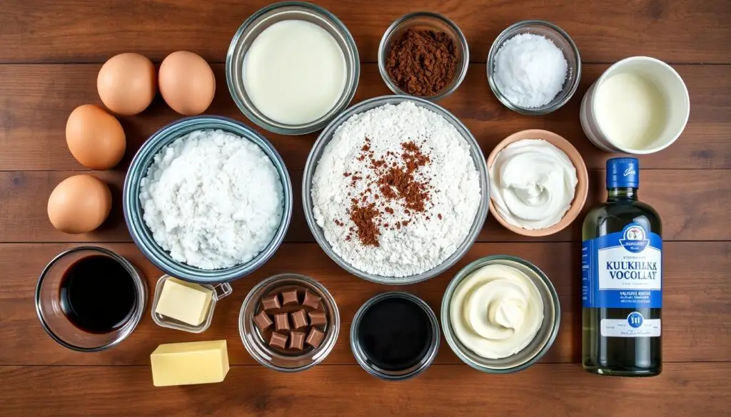 Składniki do przygotowania ciasta kukułka Siostry Anastazji ułożone na stole