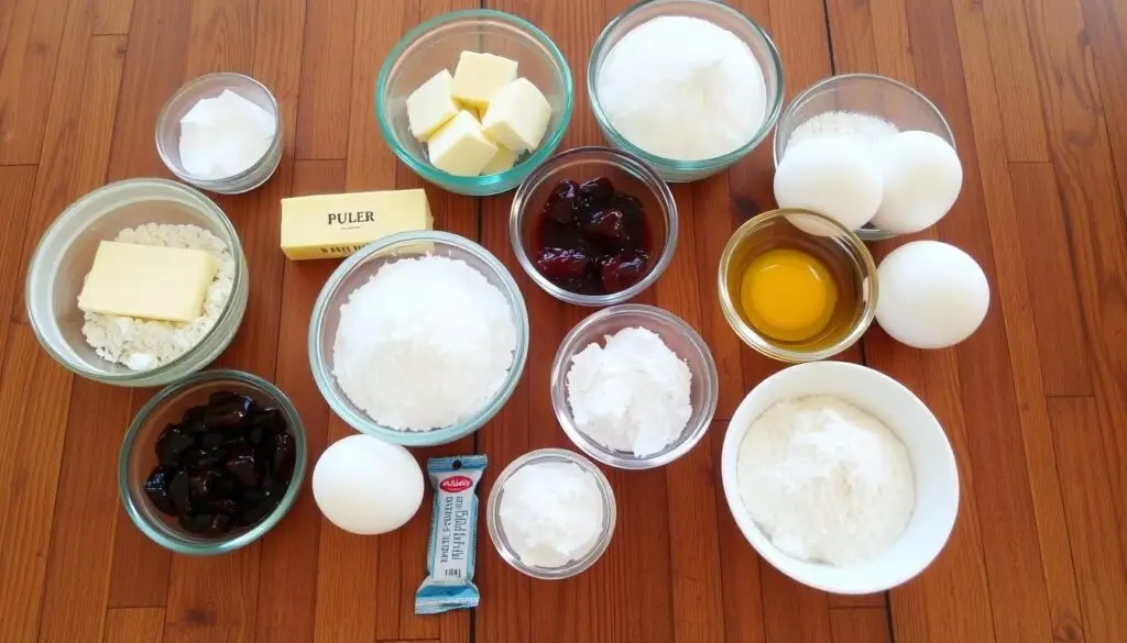 Składniki na ciasto pleśniak siostry Anastazji ułożone na stole