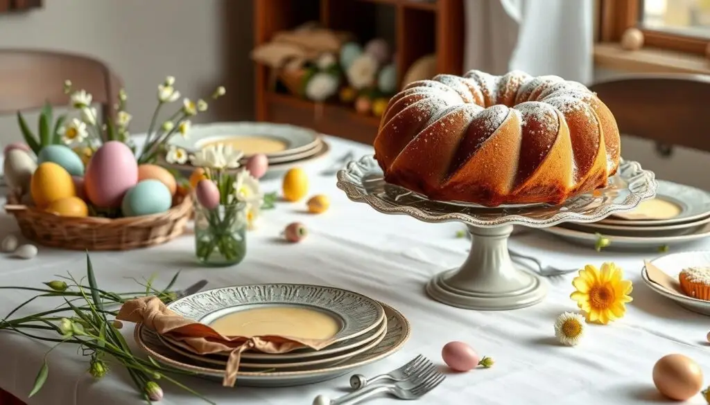 Świąteczny stół wielkanocny z babką na oleju Siostry Anastazji