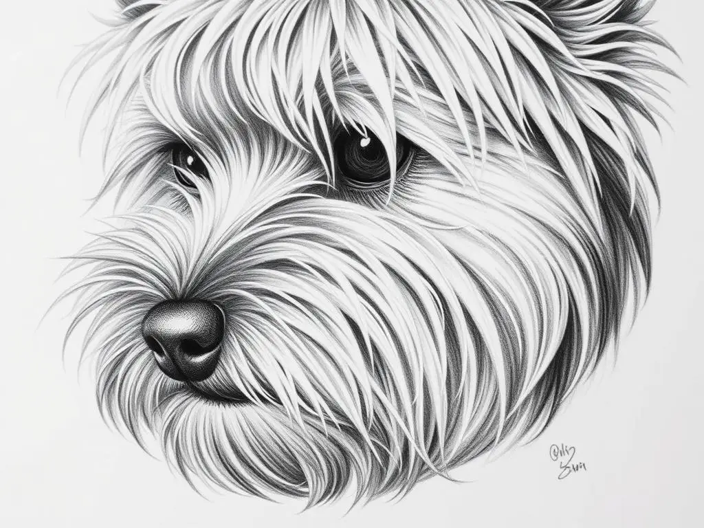 Technika rysowania charakterystycznej sierści psa rasy York