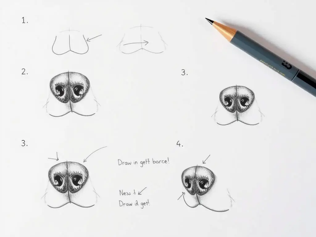 Technika rysowania nosa i pyska psa