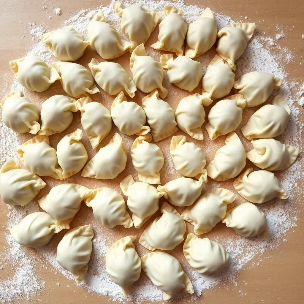 Uszka z pieczarkami przed ugotowaniem