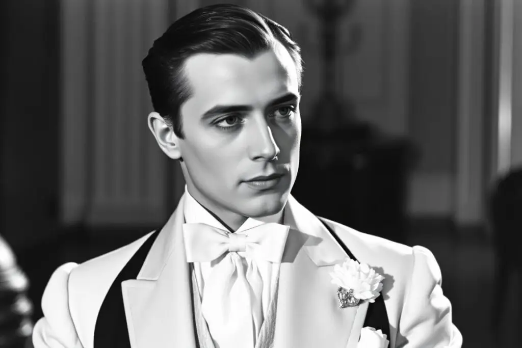 Aleksander Żabczyński w roli amanta w filmie przedwojennym