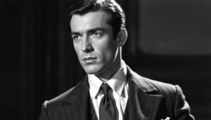 Amant w klasycznym filmie polskim - elegancki mężczyzna w garniturze z lat 30.