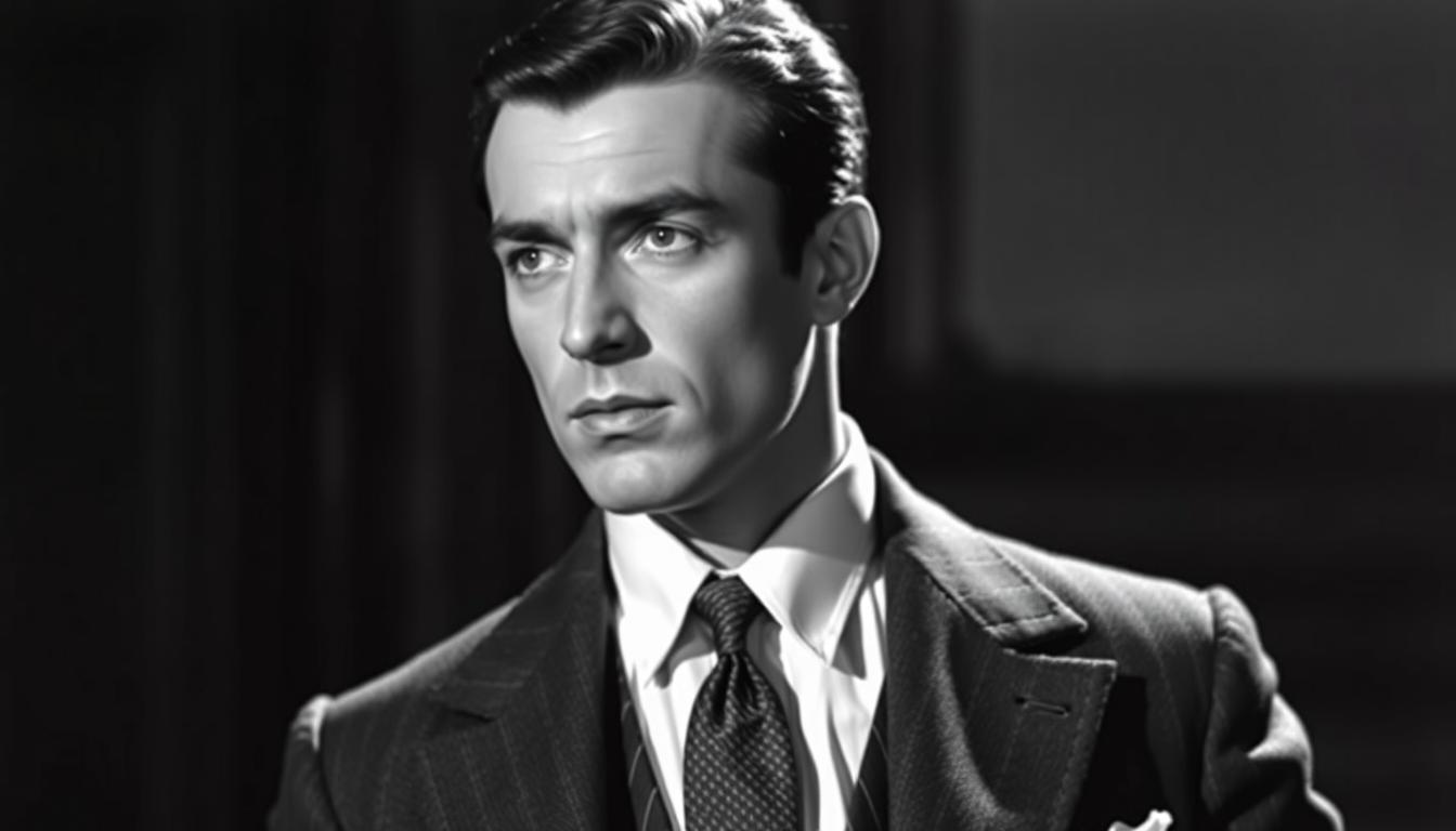 Amant w klasycznym filmie polskim - elegancki mężczyzna w garniturze z lat 30.