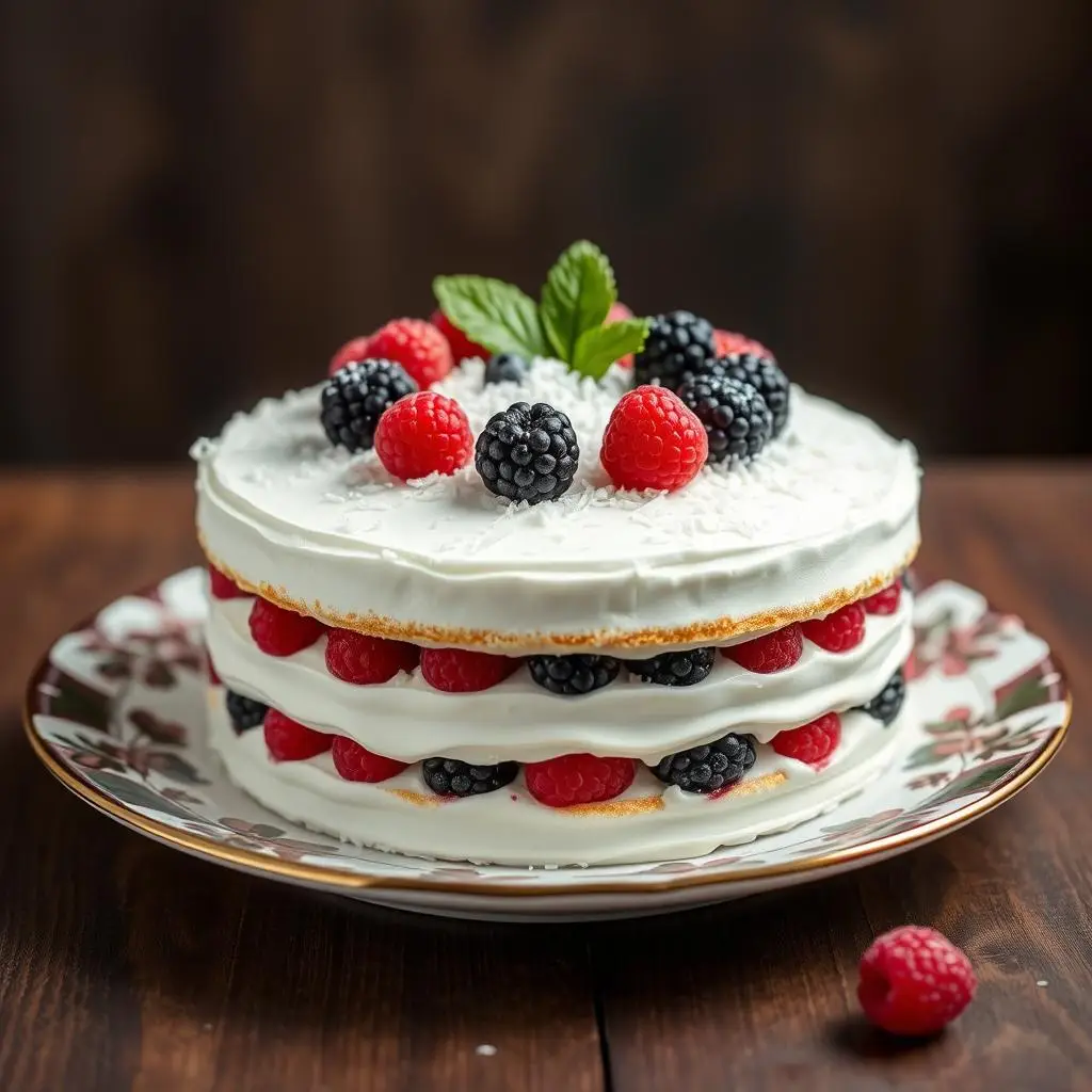 Biała dama z owocami leśnymi - alternatywna wersja ciasta