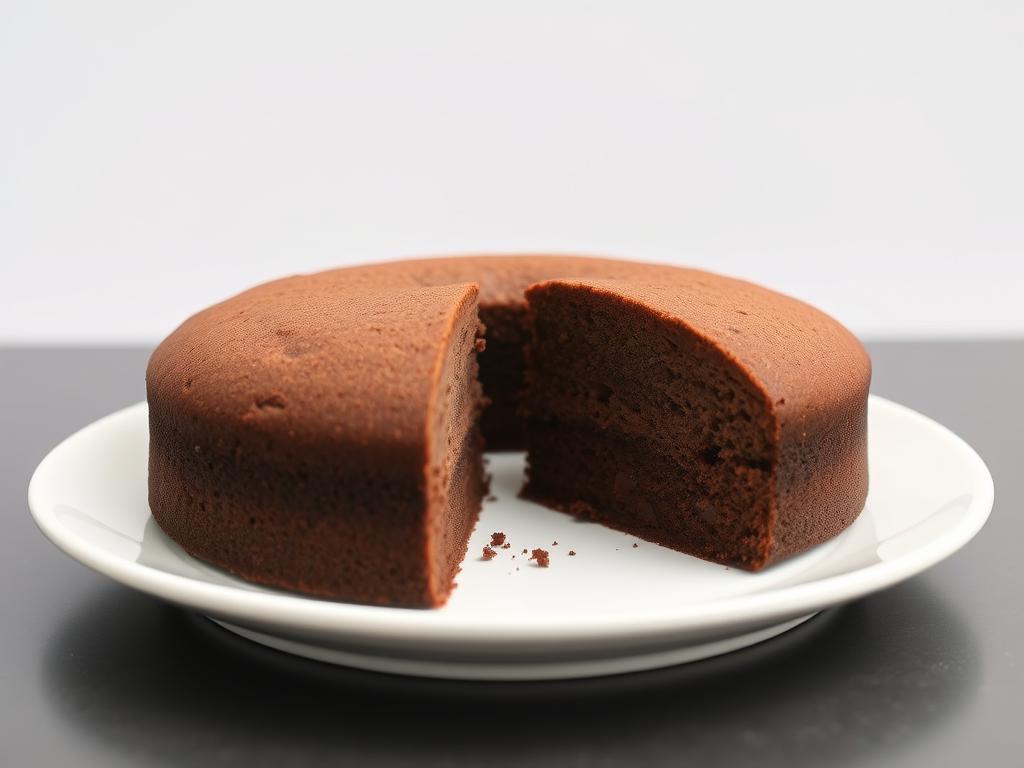 Biszkopt ciemny z 6 jaj siostry Anastazji przekrojony na pół ukazujący puszystą strukturę