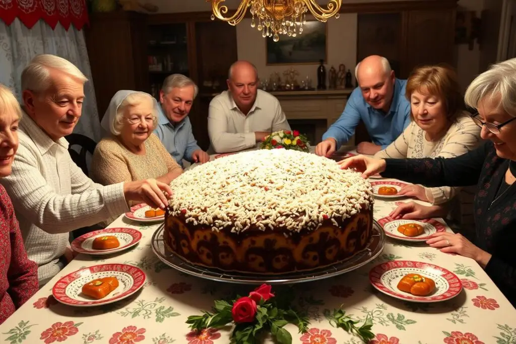 Ciasto Łabędzi Puch na świątecznym stole rodzinnym