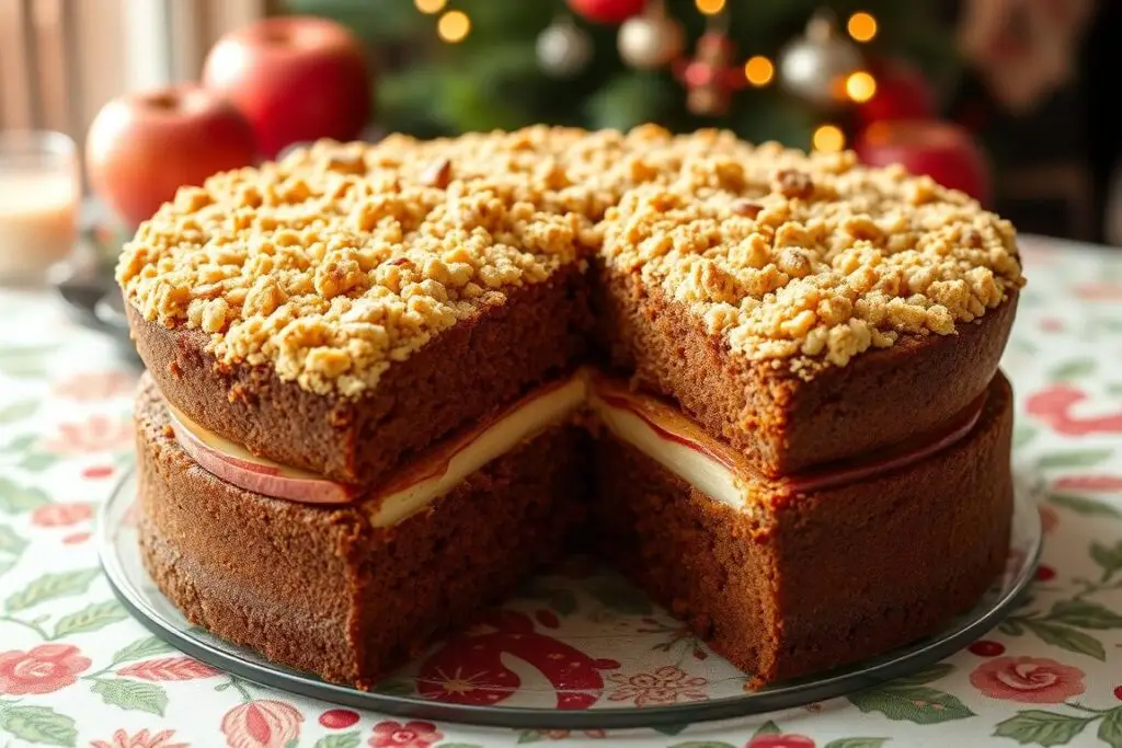 Ciasto piernikowe z jabłkami siostry Anastazji z warstwą kruszonki na wierzchu