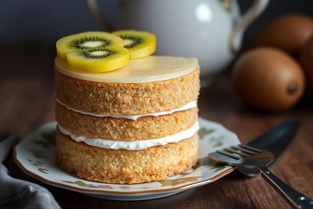 Ciasto z kiwi siostry Anastazji z warstwami biszkoptu i kremu