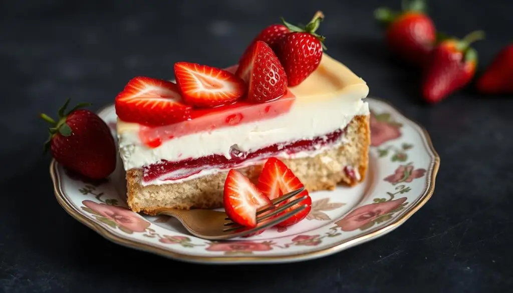 Ciasto z serem i truskawkami siostry Anastazji na eleganckim talerzu