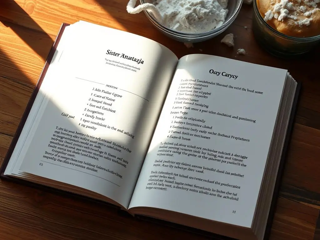 Książka kucharska Siostry Anastazji otwarta na stronie z przepisem na Oczy Carycy