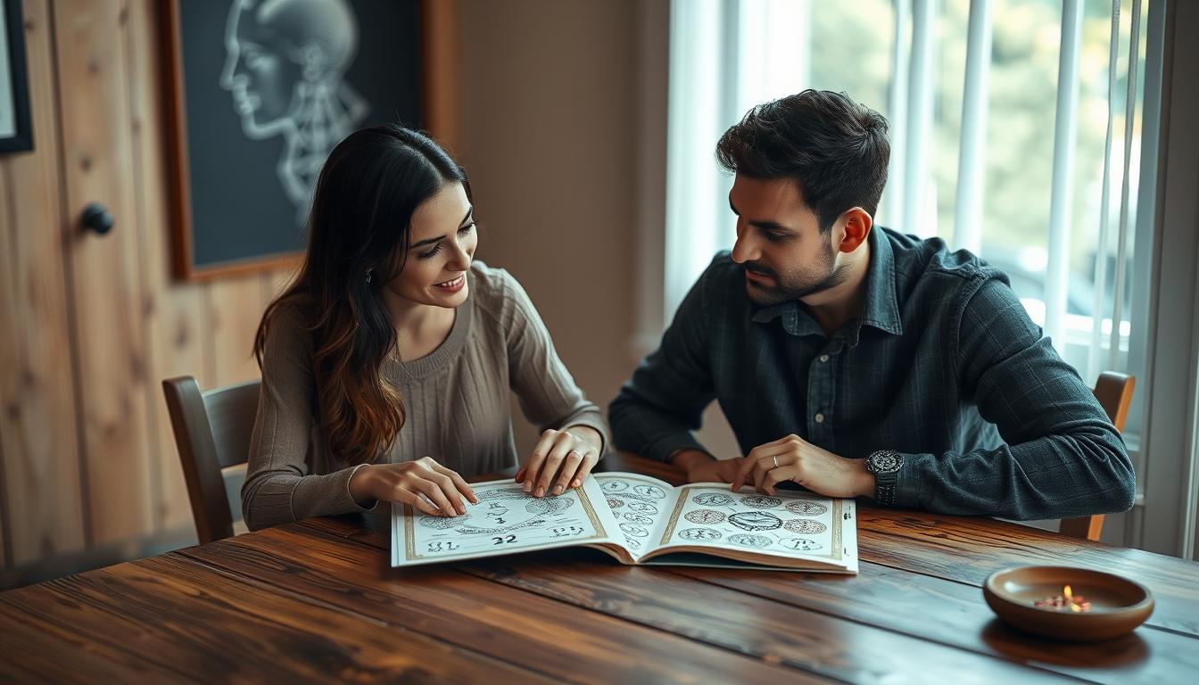 Numerologia partnerska - para analizująca swoje liczby życiowe